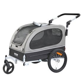 VEVOR Dog Bike Trailer, Supports up to 88 lbs, 2-in-1 Pet Stroller Cart Bicycle Carrier, Easy Folding Cart Frame with Quick Release Wheels