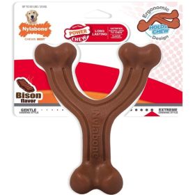 Nylabone Power Chew Wishbone Dog Chew Toy Bison Flavor