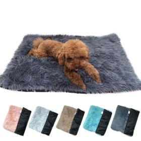 Soft Plush Padded Pet Sleeping Mat Soft Pet Mattress Puppy Dog Cat Sofa Cushion Warm and Breathable Large Dog Pet Bed Dog Mat (Color: Light Grey, size: XL(70X100CM))