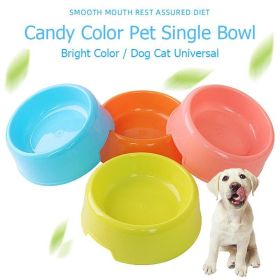 1Pc High Quality Solid Color Pet Bowls Candy-Colored Lightweight Plastic Single Bowl Small Dog Cat Pet Bowl Pet Feeding Supplies (Color: Yellow, size: M)