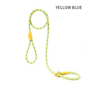 Dog Rope Pet Pulling Rope Puppy Strap Traction Rope Heavy Duty Belt Large Dog Leash Dog Collar Strap Dog Training Pet Harness Hands-Free Leash For Sma (Color: Yellow Blue, size: 1.5x0.8)