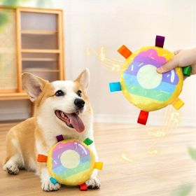 Cartoon Plush Flying Disc Toy Dog For Outdoor Play, Bite-resistant Pet Dog Toy Supplies Dog Training Flying Discs Outdoor Playing Disk Flyer (style: T)