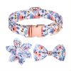 1pc Adjustable Soft Dog Collar With Print Flower Multicolor Cute Patterns