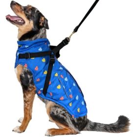 Fashion Pet Puffy Heart Harness Coat Blue (Option: XSmall)