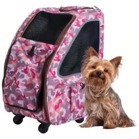 Petique 5 (Option: iN 1 Pet Carrier for Dogs Cats and Small Animals Pink Camo  1 count)