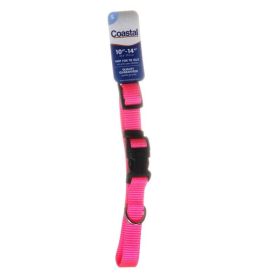 Tuff Collar Nylon Adjustable Collar (Option: Neon Pink  10"14" Long x 5/8" Wide)