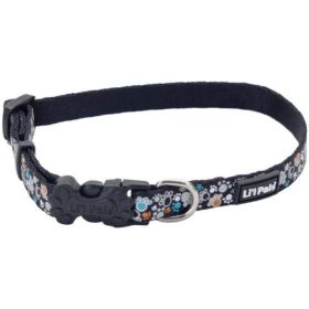 Li'L Pals Reflective Collar (Option: Teal and Orange Paws 68"L x 3/8"W)