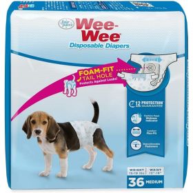 Four Paws Wee Wee Disposable Diapers (Option: Medium  36 count)